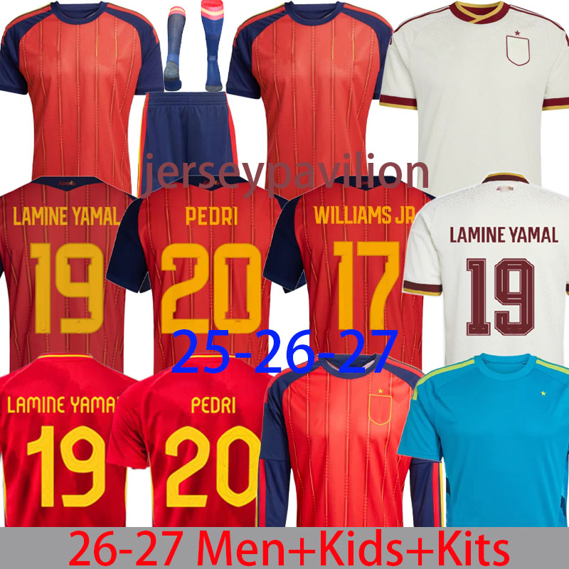 4XL 2026 27 Spain soccer jerseys men kids kits PEDRI Espana MORATA FERRAN GAVI LAMINE YAMAL M.LLORENTE CARVAJAL OLMO 26 27 28 football shirts fans Player