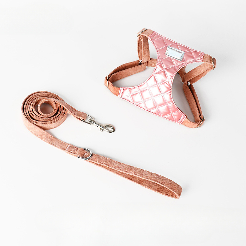 Pet Harness Diamond Pattern Plaid Durable Adjustable Soft Comfortable For Cats Small Dogs Walking