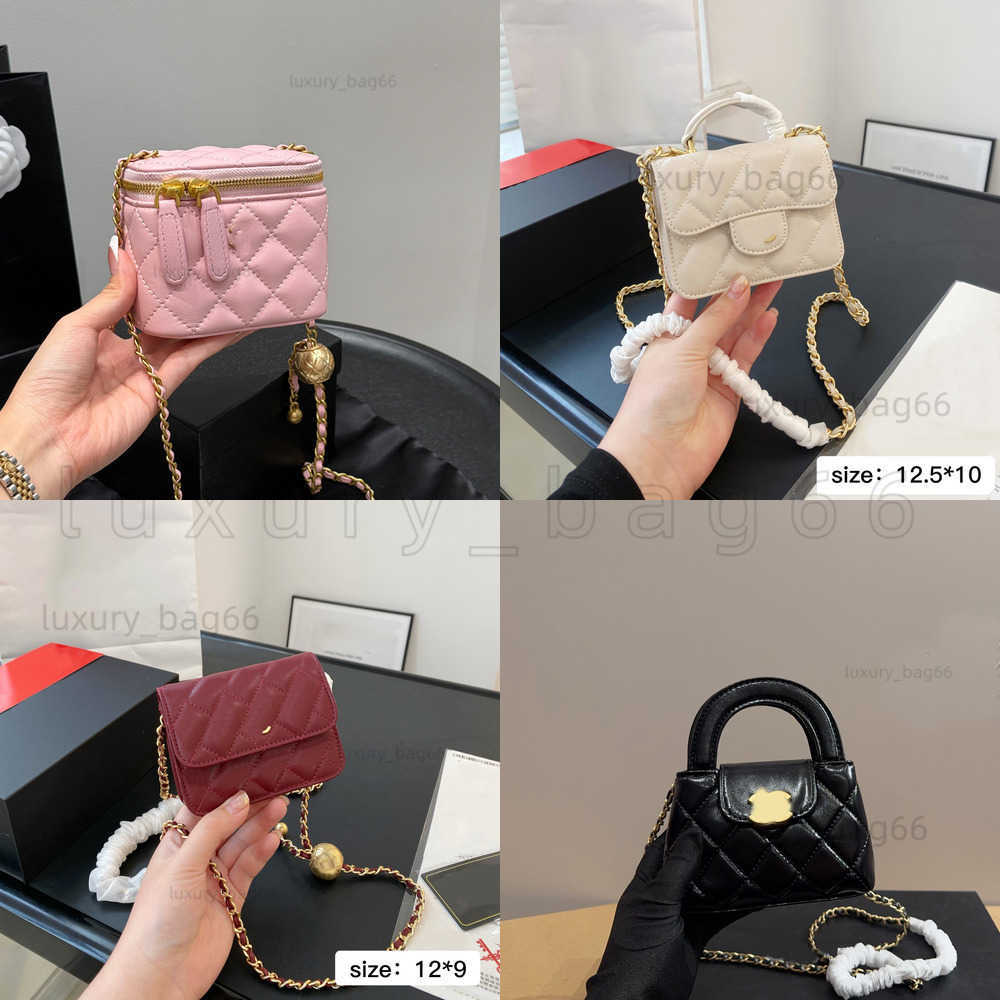 Gold Ball chain plaid wallet Designer Micro Vanity Bag Mini Cosmetic Bag Crossbody Shoulder Designer Tiny Cosmetic Nano Make Up Bags Coin Purse Wallet Mini Women Bag