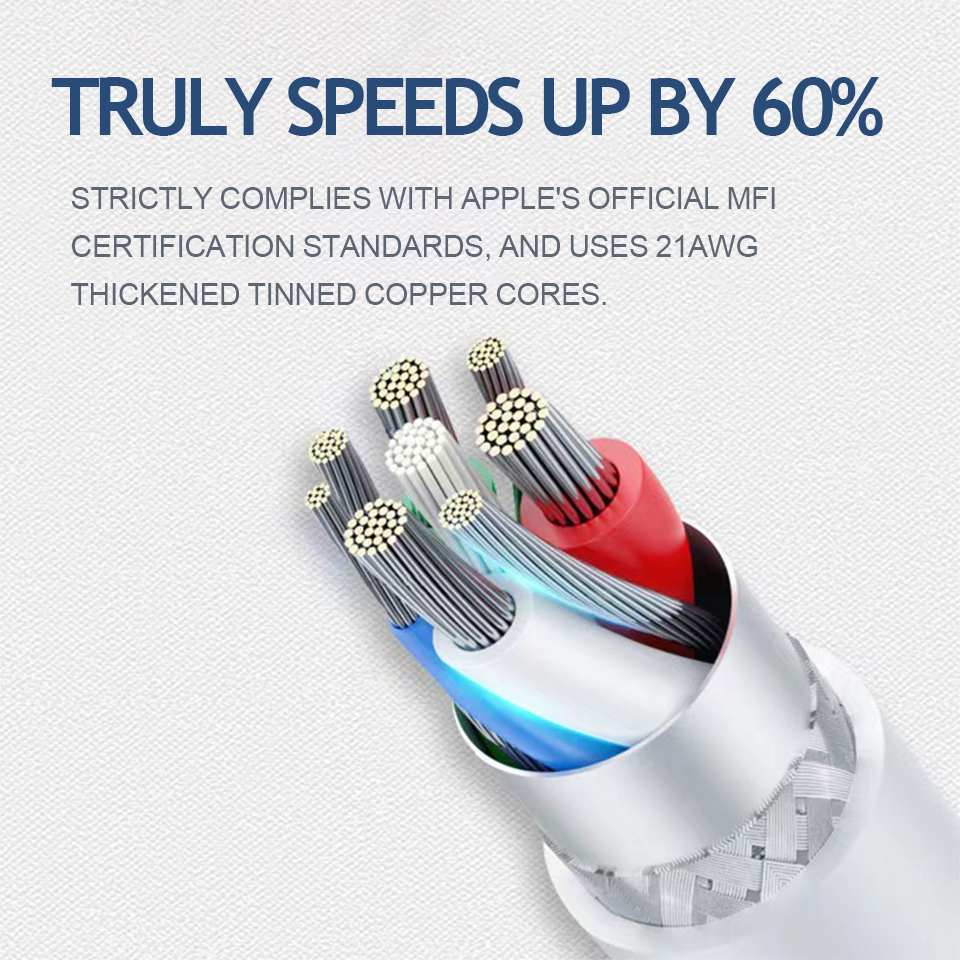 MFi Certified Fast Charging Cable for iPhone Original Data Sync Charger Cord Wholesale Factory Supply - view 5
