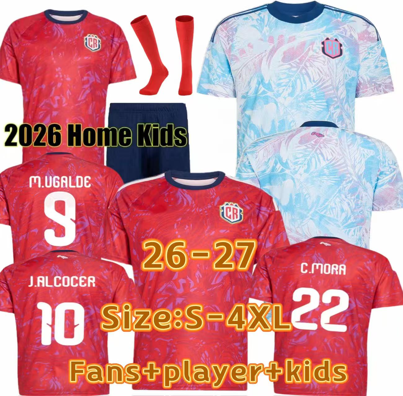 2026 Costa Rica soccer jersey 25 26 27 Ugalde Navas A. MARTINEZ J. ALCOCER national home away team football shirt Kids Kit home and away jersey 4XL