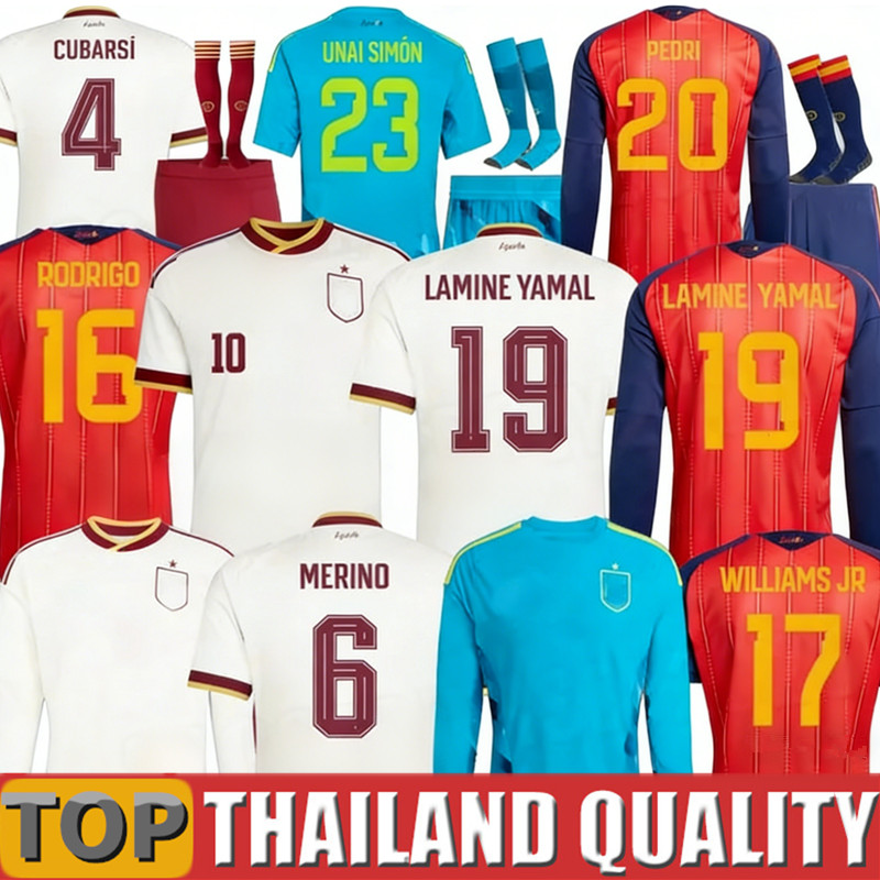 2026 World Cup SPAIN Soccer Jerseys PEDRI GAVI LAMINE YAMAL MORATA Carvajal OLMO FERRAN RODRIGO ZUBIMENDI MERINO SPANISH Men Women Kid Kit Football Shirt long sleeve