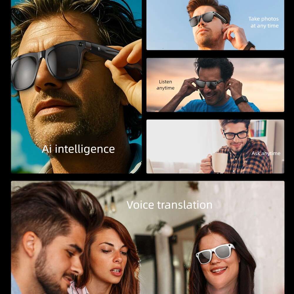 XK One Pro Tech Smart Glasses, AI Camera Voice Control, Bluetooth Translation & Video Recording, Multi-Function Future Glasses CKS
