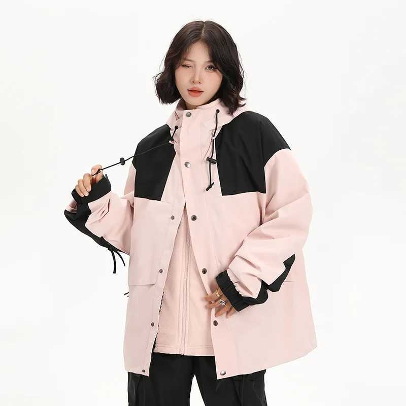 CHRLCK Mens Waterproof Hiking 3 IN 1 s Winter Warm Windproof Splicing Windbreakers Women Camping Trekking Unisex M260325