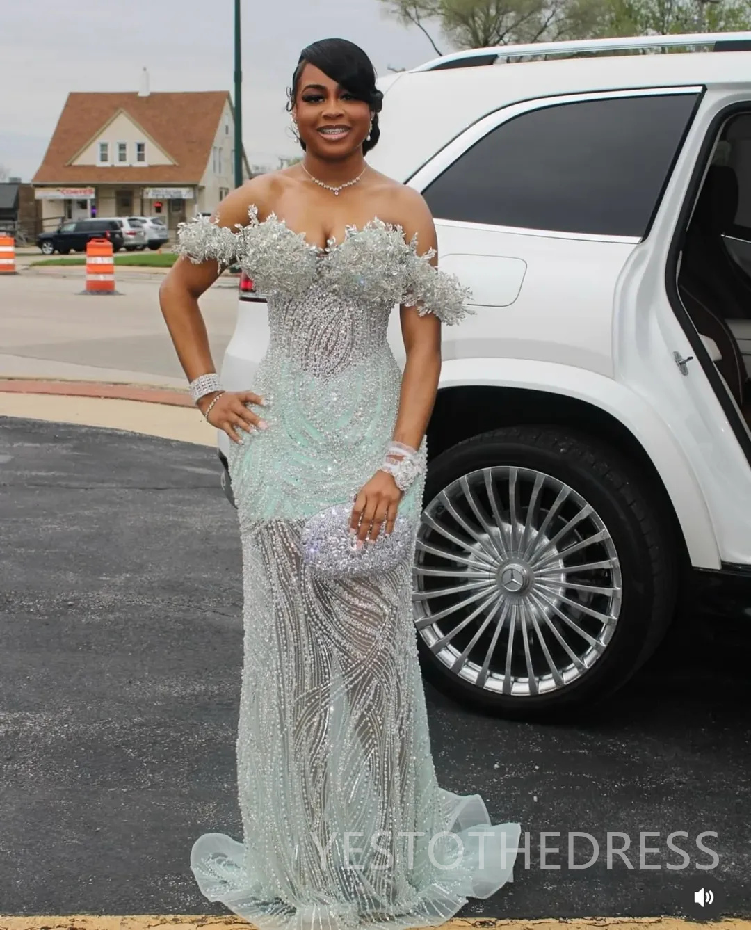 Mint Mermaid Aso Ebi Prom Dresses 2026 Sweetheart Crystals Beaded Evening Formal Party Second Birthday Engagement Gowns Plus Size Dress For Occasions 