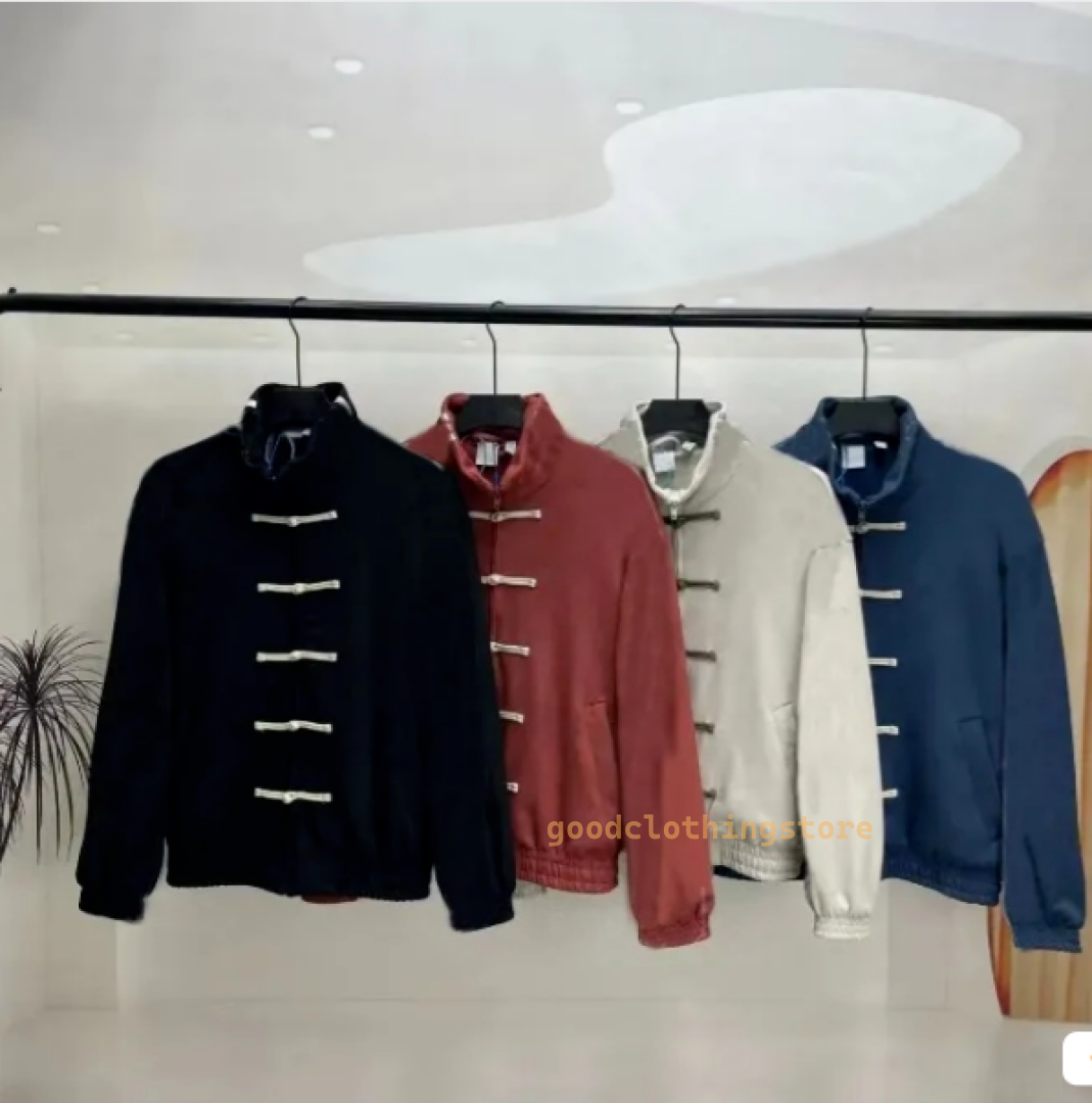 10A Man CNY Jacket men casual individual and fashionable silk Chinese New Year jacket standup collar buttonbutton jacket classic loose Tang suit jacket for women