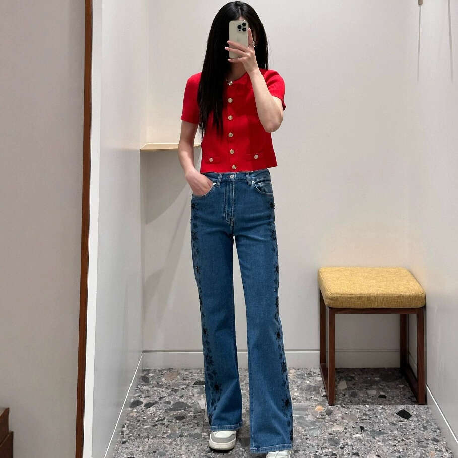 2026 Spring/Summer New Designer French Loose k30 Casual Fashion Red Button Knitted Short Sleeve Top