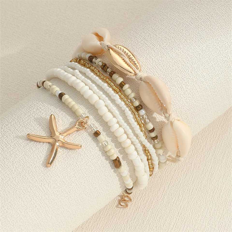 7pcs Bohemian Multilayer Ocean Style Starfish Shell Beads Summer For Women Jewelry Perfect For Beach Vacation Festival H260325 - view 4