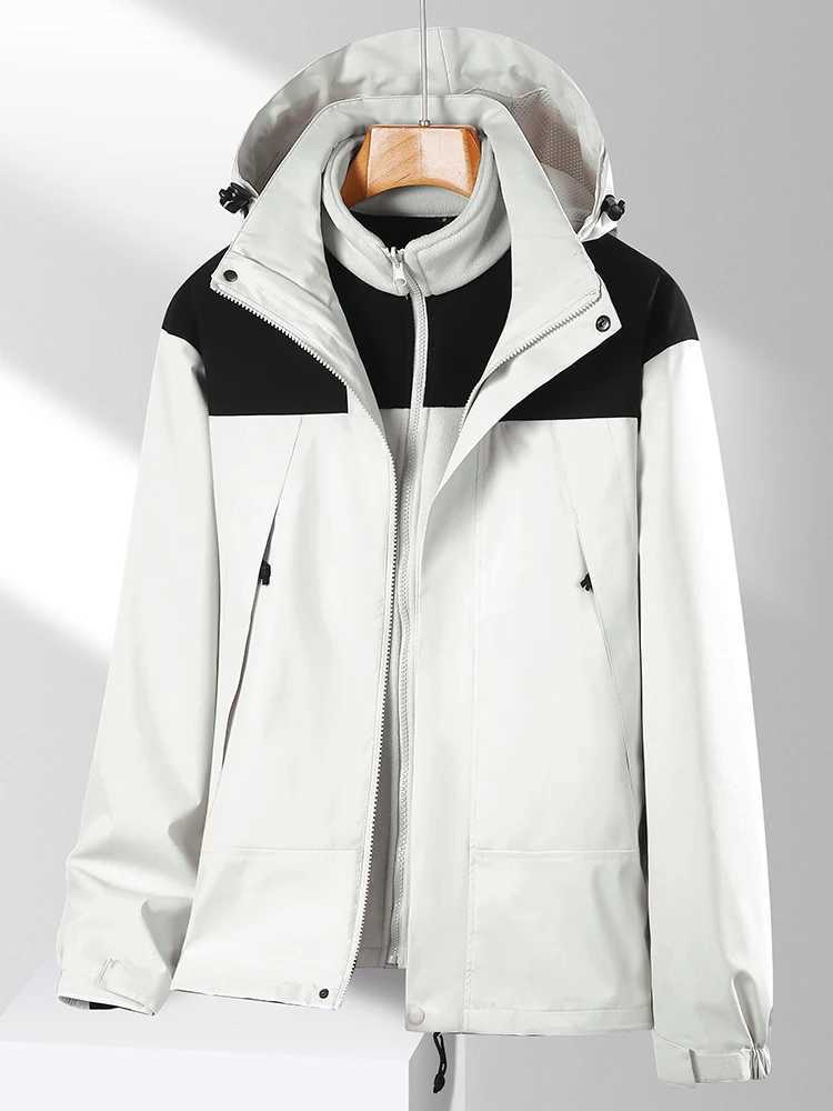 Outdoors Clothing 3 In 1 Men Women Warm Camping Hiking Mountaineering Waterproof Windproof Clothes Cold-proof Windbreaker M260325