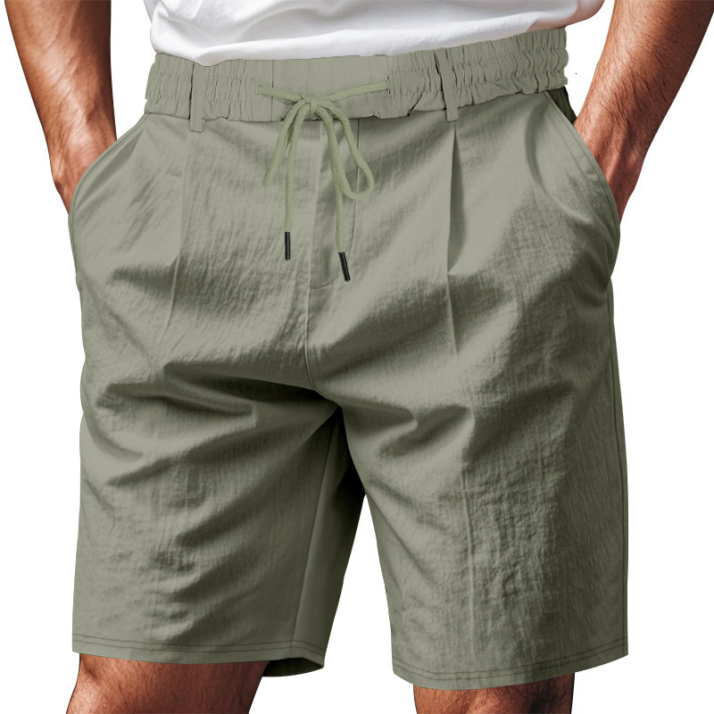American Essential Shorts Style Loose Casual Men's Linen Summer Breathable Beach American Style Khaki Five-point Shorts For Men