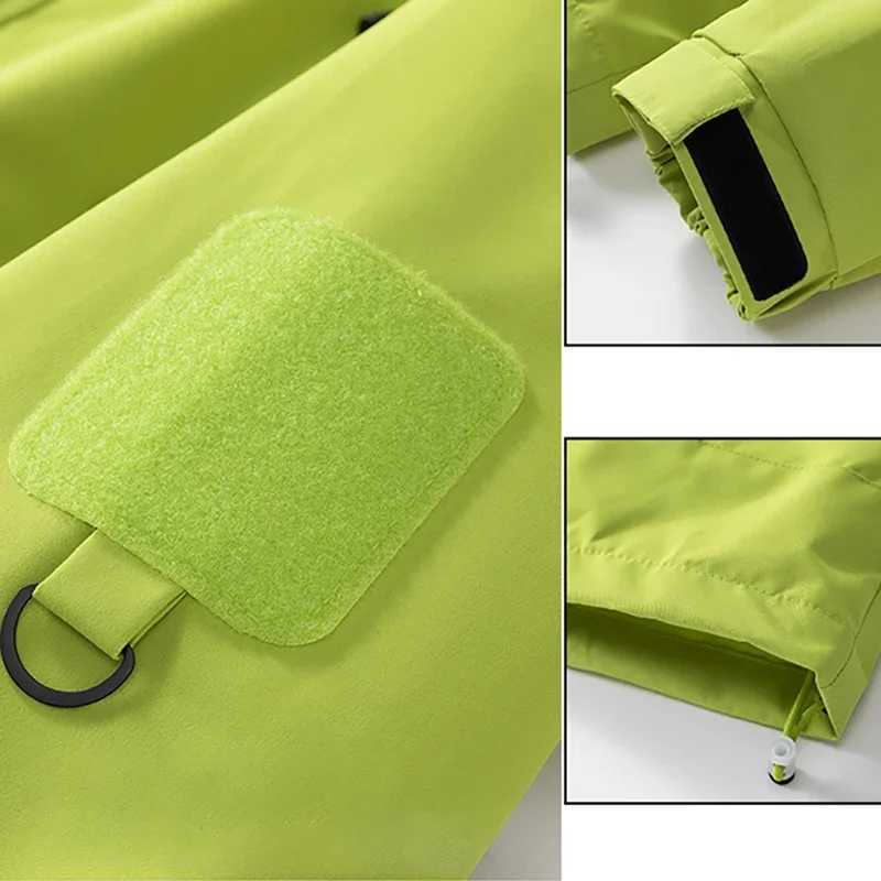 Spring Autumn Mens Outdoor Hooded Windbreaker Waterproof Mountain Skiing Hiking Camping Multiple Pockets Zipper M260325