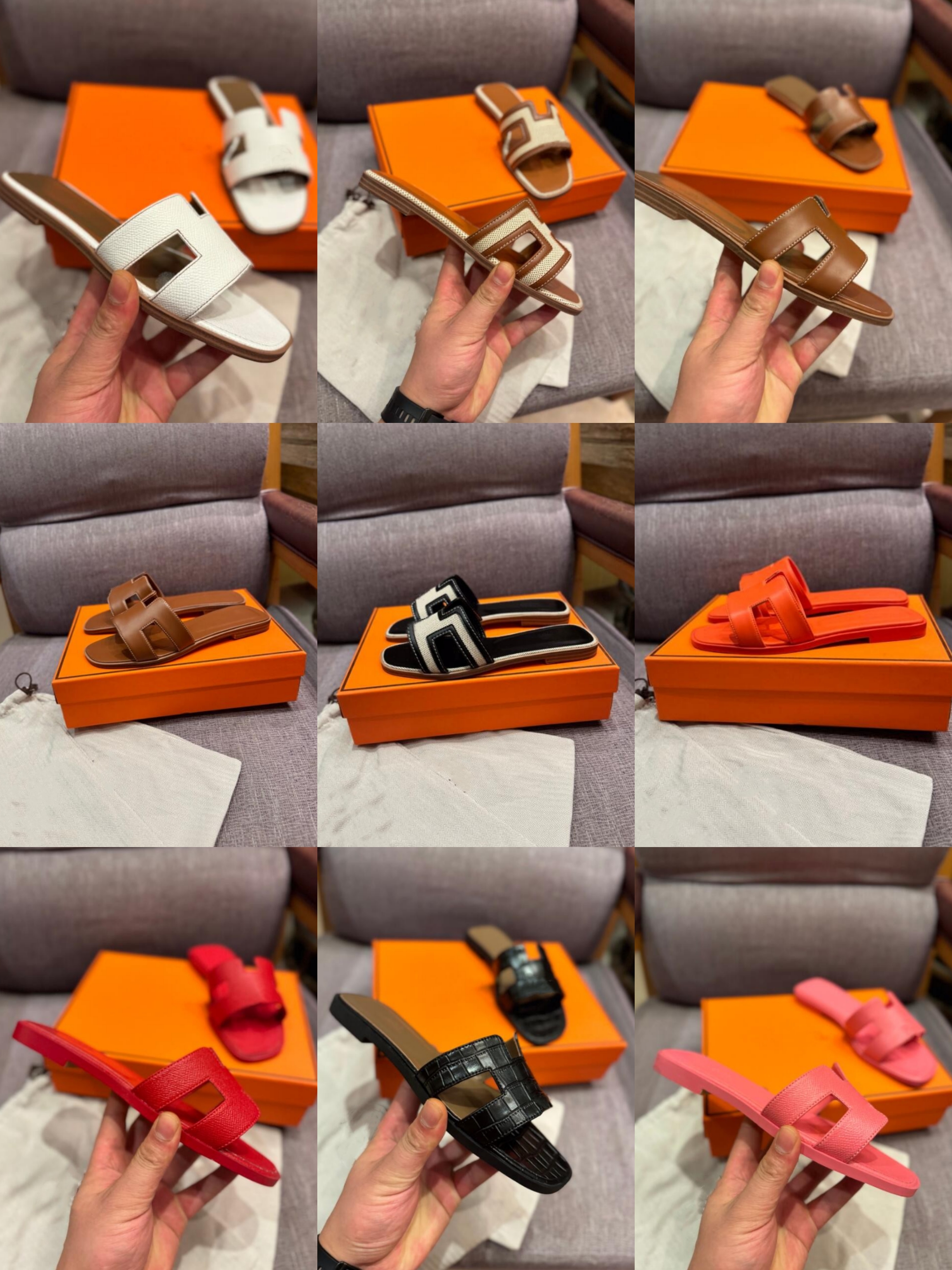 Luxury Oran Designer Leather Women's Sandals Summer Flat Shoes Fashion Classic Letter Women's Slippers Size 35-42