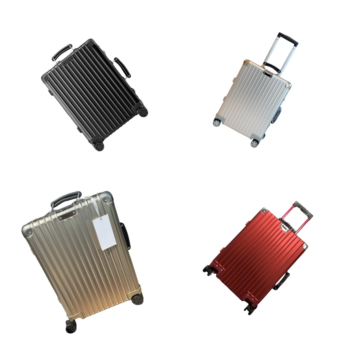 designer suitcase an aluminum-magnesium alloy body matte aluminum alloy panel good texture TSA lock telescopic pull rod and wheel logo