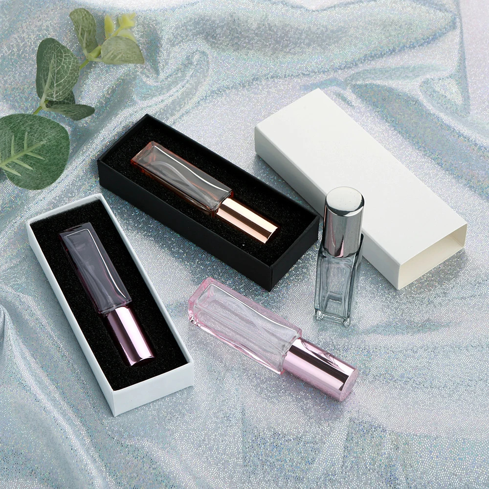 30pcs 10ml thick glass multi-color transparent square perfume spray bottles exquisite washable reusable with elegant boxes 260318