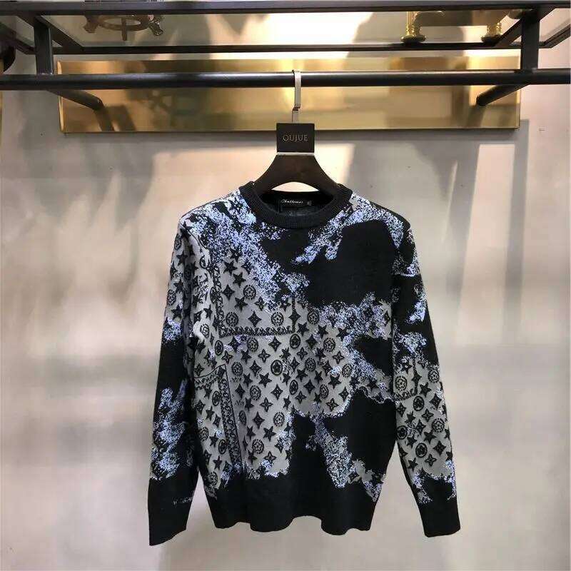 New Autumn/Winter Korean Style Round Neck Slim Fit Pullover Sweater With Letter Print Jacquard Knitwear, Long Sleeve