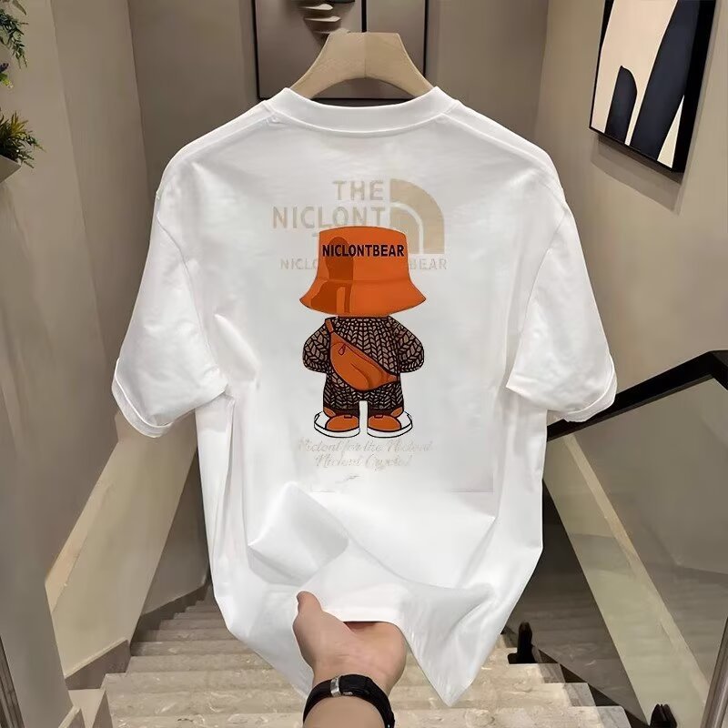Men's 100% Cotton Oversized T-Shirts | Summer Versatile Casual Base Layer Daily Active Short Sleeve Tees