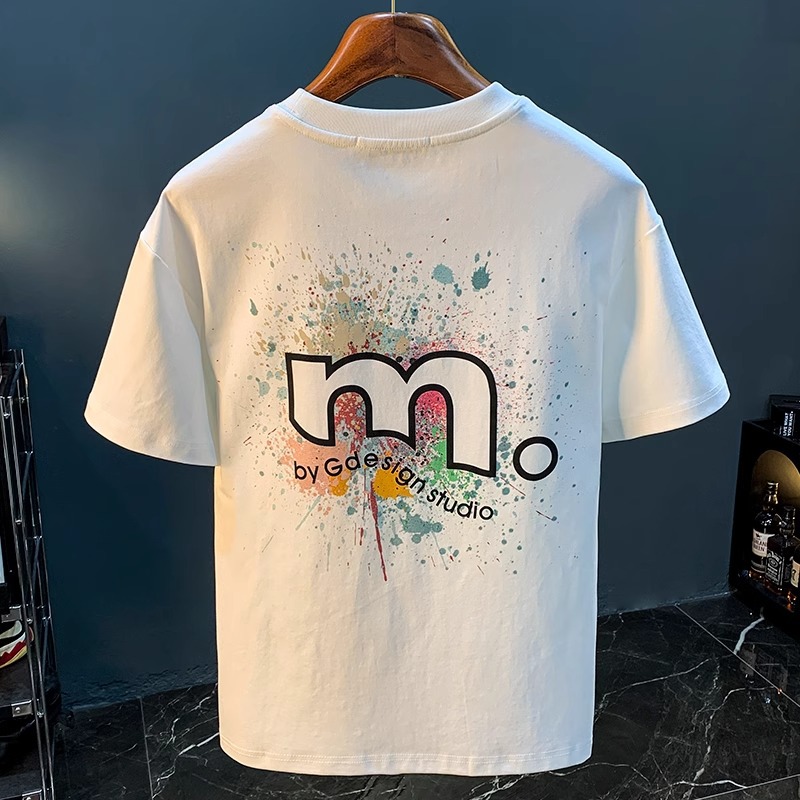 Men's White Graphic T-Shirts | Summer Lightweight Premium High-Density Combed Cotton Heavyweight Breathable Short Sleeve Tops