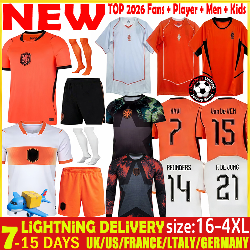 Netherlands Jersey 2026 World Cup Kit MEMPHIS GAKPO Retro Soccer Jersey GRAVENBERCH F. DE JONG DE LIGT J.TIMBER REIJNDERS VAN DE VEN Holland Football shirt men kids Kit
