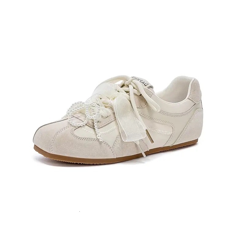 Ddmysports Ballet Style Women S Training New Spring Casual Sneakers With Sole And Soft Upper Sports Flat Leather White Shoes Outdoor