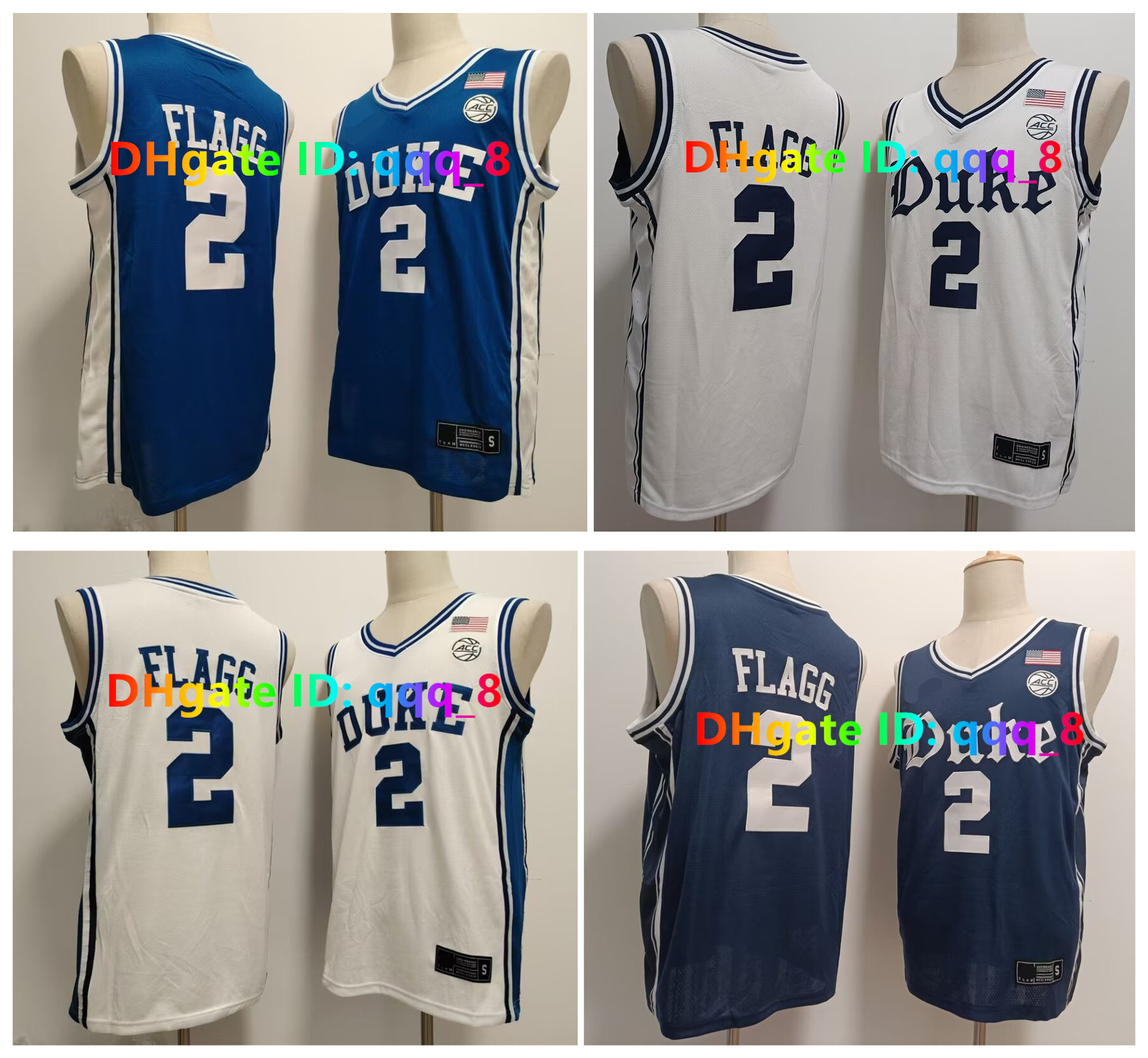 2 Cooper Flagg Duke Blue Devils College Basketball Jersey Blue White All Stitched Size S-XXL