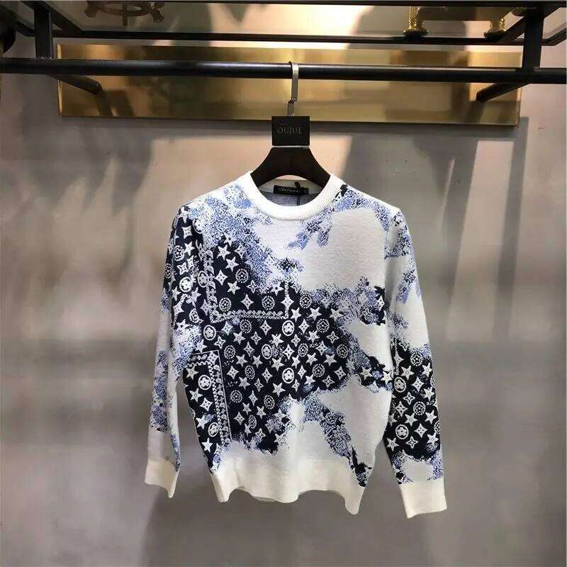 New Autumn/Winter Korean Style Round Neck Slim Fit Pullover Sweater With Letter Print Jacquard Knitwear, Long Sleeve