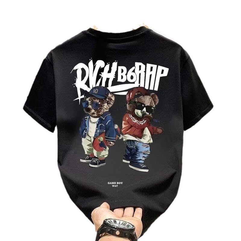 Men's Summer New Arrivals Cotton Graphic T-Shirts | Streetwear INS Breathable Crew Neck Couples Base Layer Casual Tees