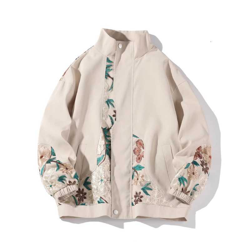 Spring Embroidery Jacket Men Vintage Flower Patchwork Varsity Jackets Japanese Harajuku Casual Coat Unisex Oversize Streetwear C260325