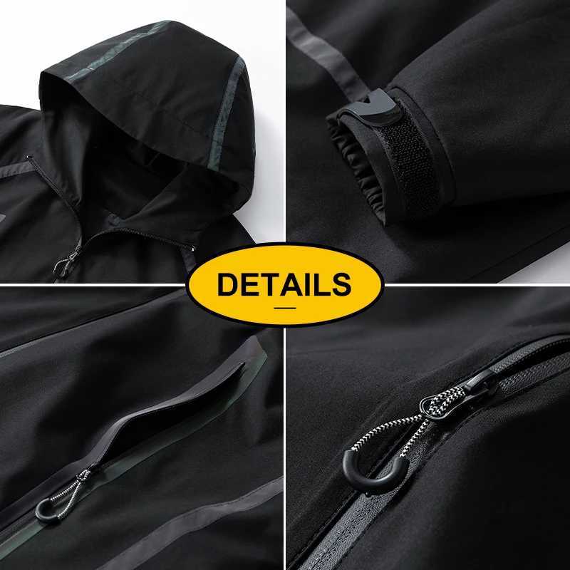 CHRLCK Waterproof Reflective Hiking Unisex Windbreaker Outdoor Men Camping Trekking Fishing Windproof Coats Women M260325