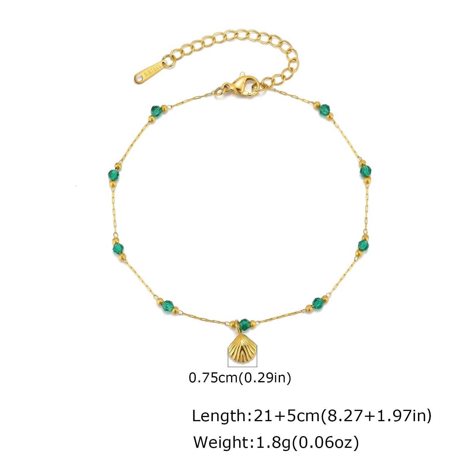Adjustable Anklet Women Shell Gold Plated Ankle Hawaiian Beach Seashell Golden Beads Crystal Beads Foot Jewelry Gifts H260325 - view 7