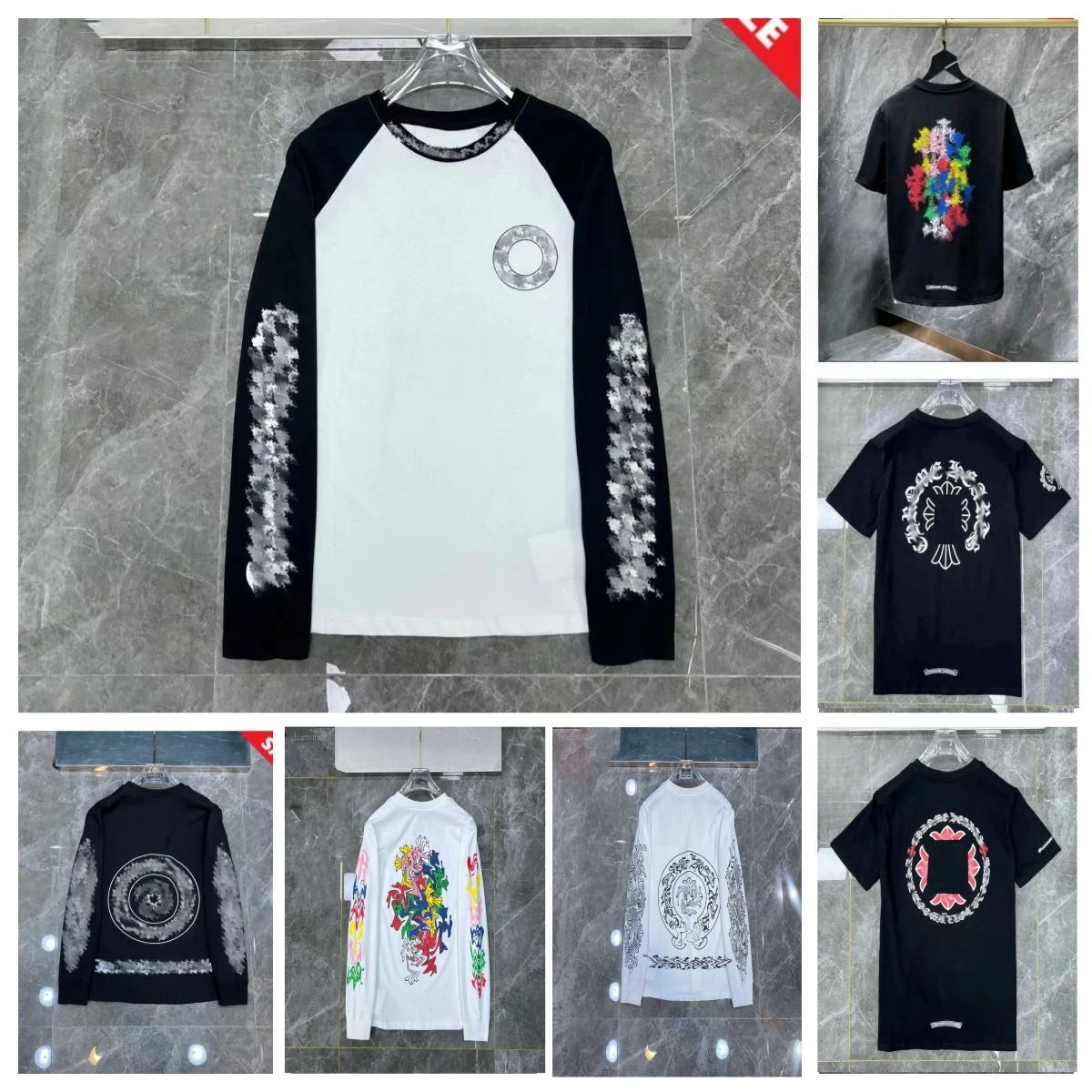 Chrome t shirt designer shirt High Quality chrome long sleeve Round neck pure cotton short sleeved shirt Hip Hop loose mens tshirt women tshirts mens designer t shirt