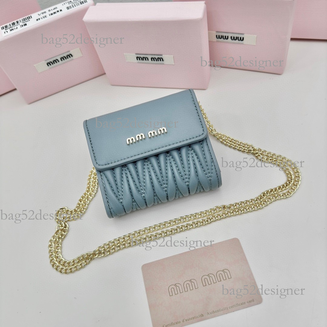 Designer Luxury bag MM Mini Pleated Small For Women Internet Celebrity Fashion Short Coin Purse Lipstick Genuine Leather Chain Bag Card Holder Wallet