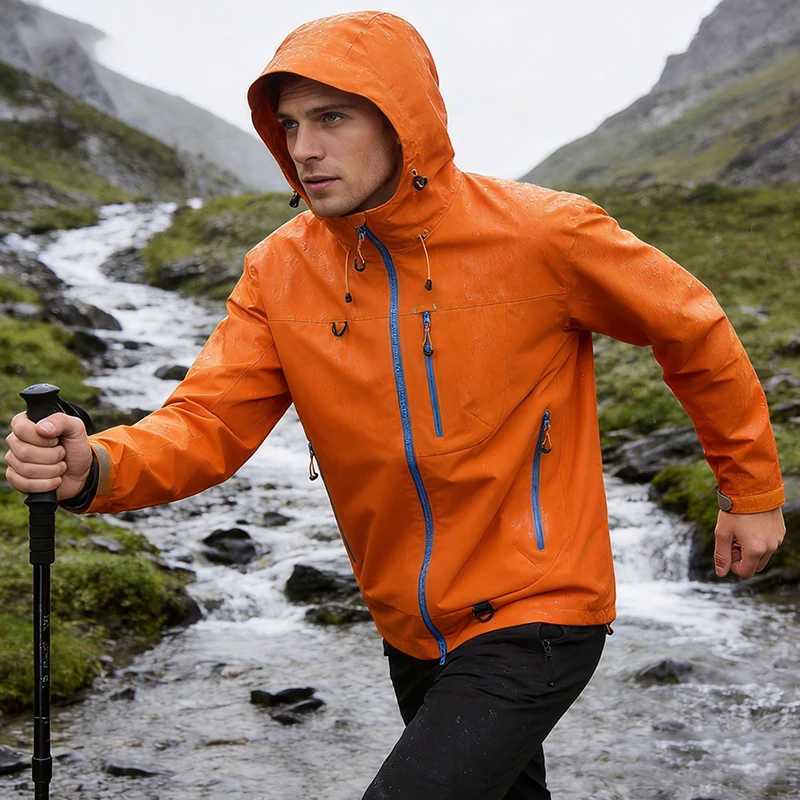 202 Waterproof Hiking s Mens Sping Outdoor Mountaineering Loose and Casual Hooded Coat Autumn Windproof Men M260325