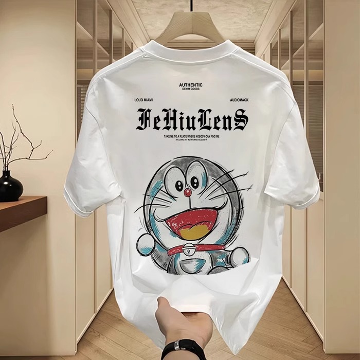 Premium Men's Wear New Chinese Streetwear Cotton T-Shirts | Designer Graphic Print Crew Neck INS Trendy Tops