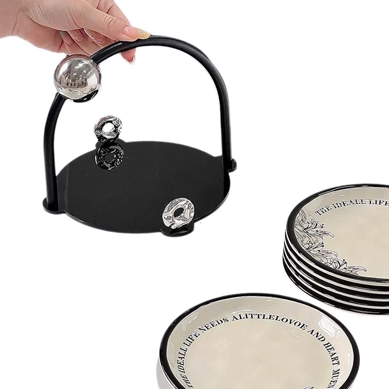 Ceramic Bone Dish Set Ink Painting Design Small Fruit Plate Multi Purpose Household Gift