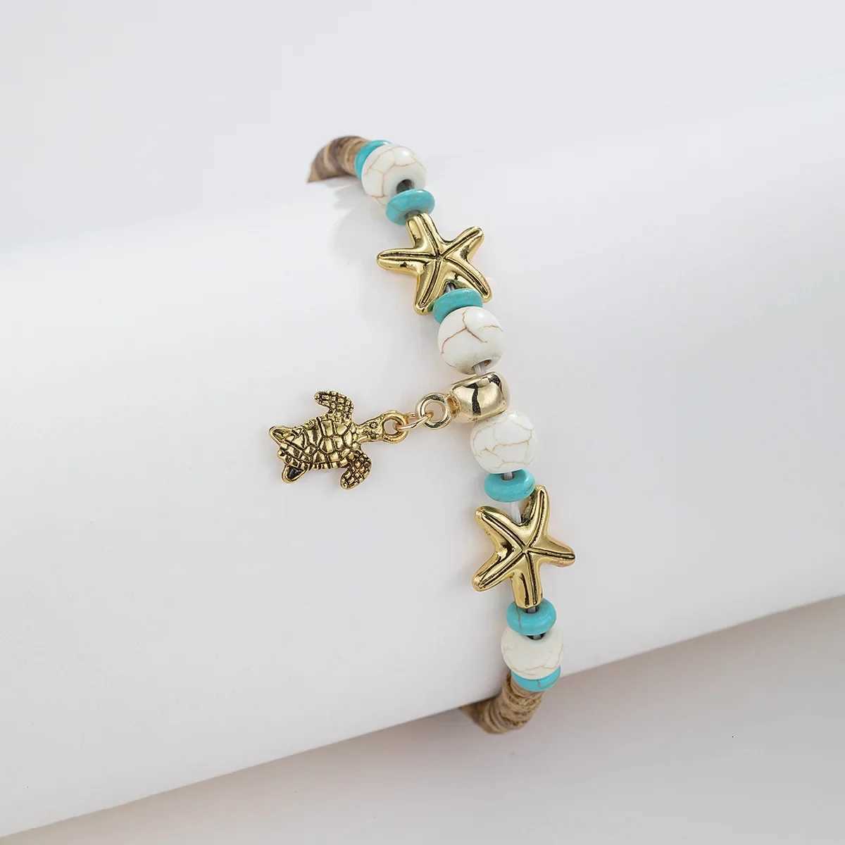 Bohemia Beach Sea Turtle Shaped Charm Beaded Anklets for Women Starfish Ankle Woman Sandals Leg Chain Foot Jewelry H260325 - view 4