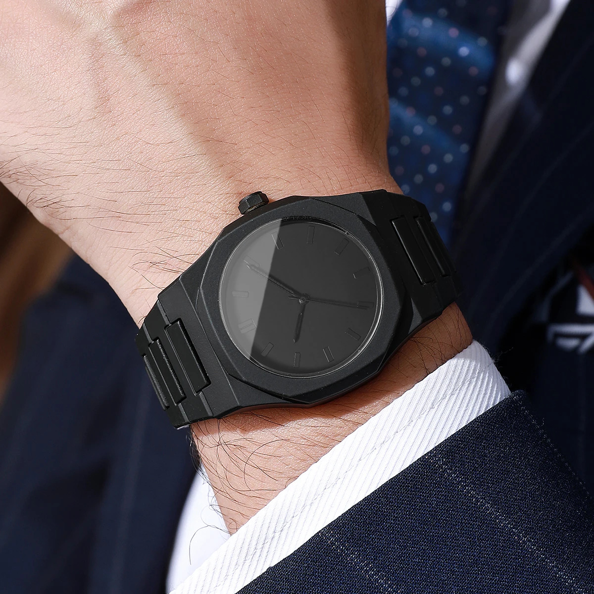 2PCS Fashion Men Quartz Watches Set Casual Plastic Band Man Sports Wristwatch Reloj HombreWithout Box 260325