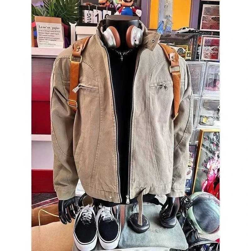 Subculture Harajuku Vintage Safari Coats with Hooded Women Zipper Sweatshirts Casual Streetwear Grunge Jacket Y2k Stand Neck C260325