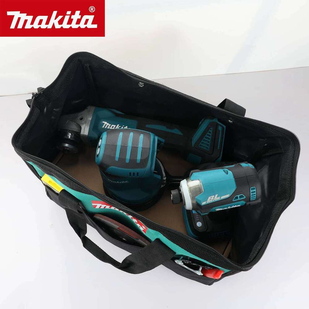 Makita 14.57inch Hand ToolBag Double Layer Oxford Cloth Steel Wire Around Mouth Electrician-Bag Waterproof Anti-Fall Storage Bag 26H0325