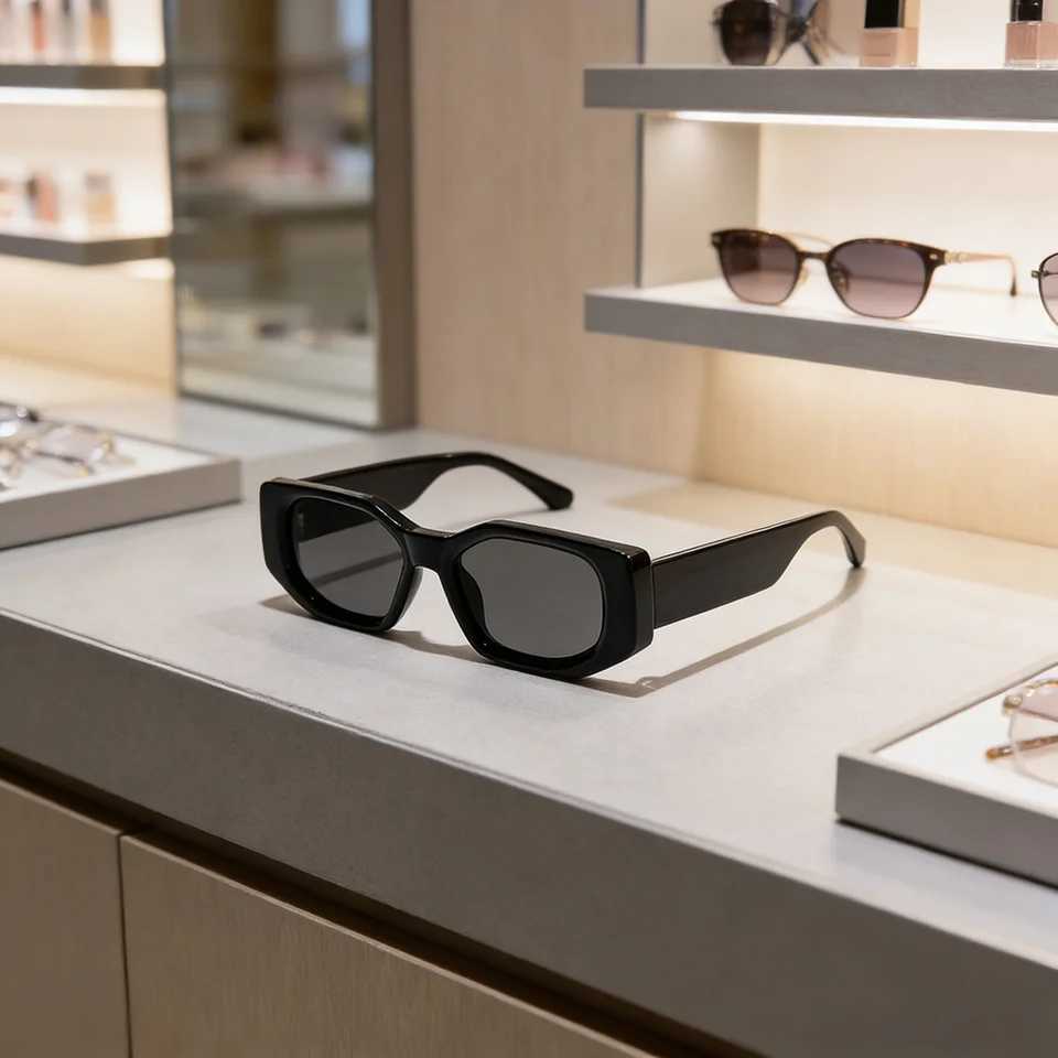 Ruiao 2026 new black classic retro designer branded concave irregular thick frame men women fashion sunglasses D260326