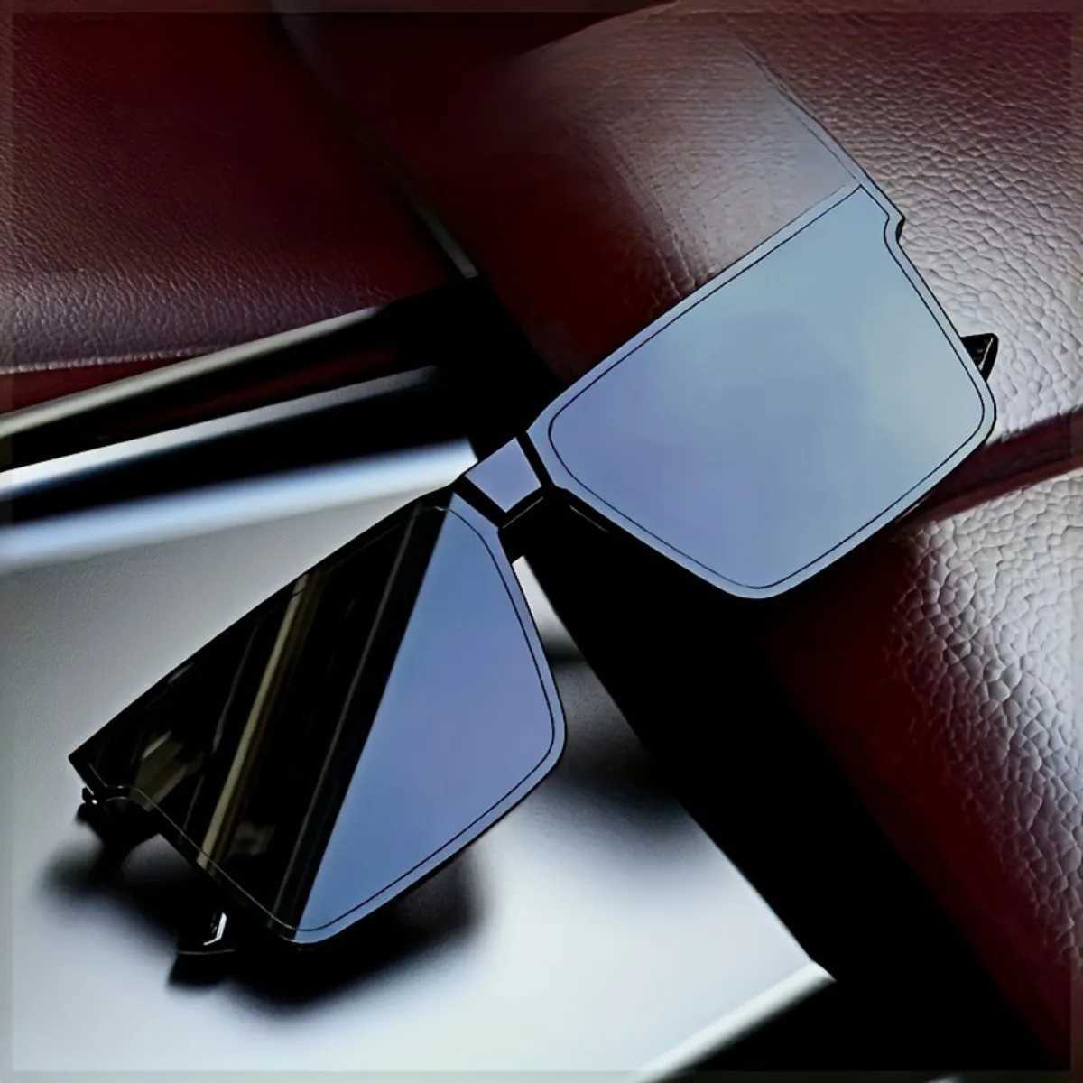 Classic Large Square Frame Fashion Glasses Universal Shades for Men and Women Lens with Protective Films Essentials for Small Fa D260326