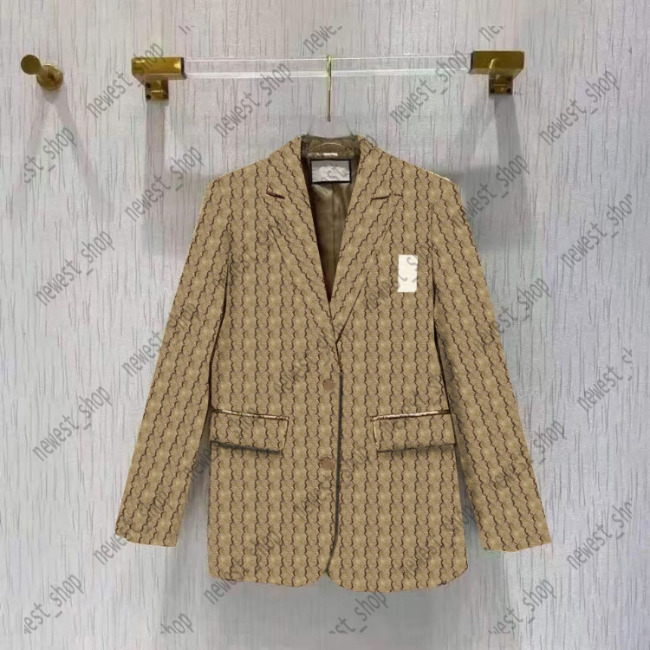 Western clothing womens Blazers designer autumn luxury women outwear Double letter print coat slim fit casual Suits Blazer Male dress suit khaki