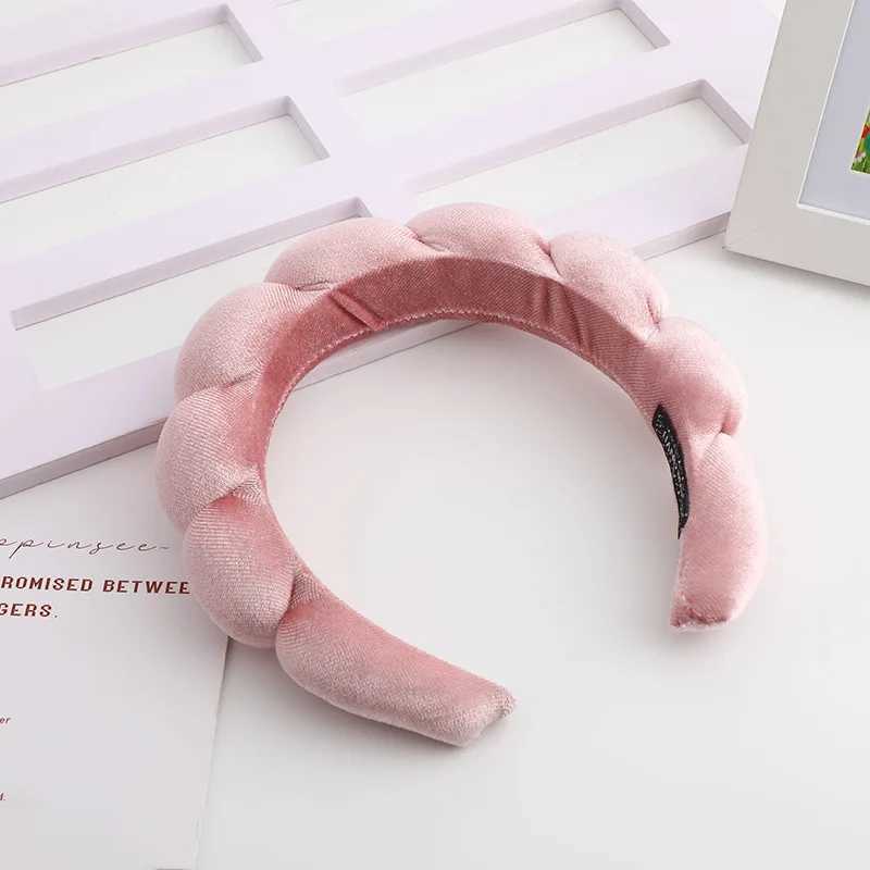 Retro Puffy Hair Band Sponge Headbands for Women Velvet Cloth Padded Girls Makeup Hairband Beauty Fashion Hairband Accessories D260326