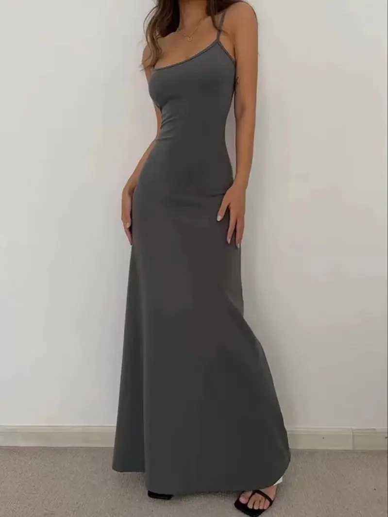 Woman Spring Summer Style Bodycon Dress Female Sexy Sleeveless Spaghetti Strap Split Sheath Dress Vestidos M260326