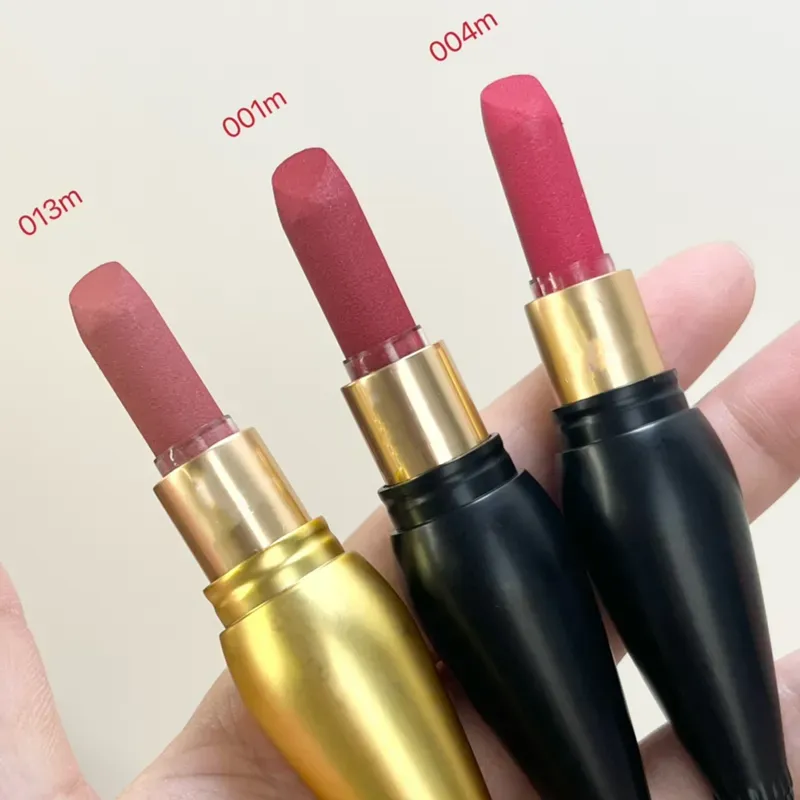 Latest Luxury Brand Popular Lipstick Set Famous Makeup Matte Lipsticks 1.8g 3pcs 013M 001M 004M Color Black Tube Long Lasting Waterproof Set Lip Gloss