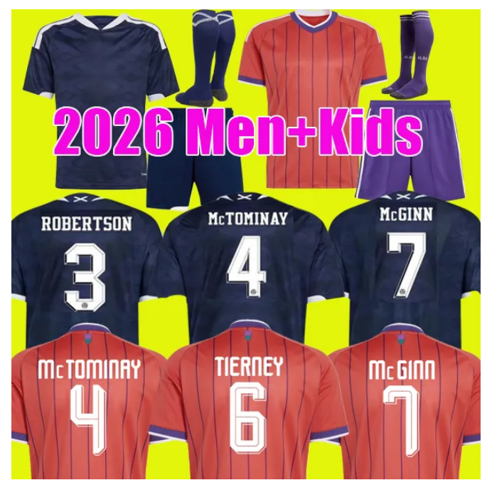 2026 scotland football shirt Soccer Jerseys 26 27 ROBERTSON McTominay McGREGOR SHANKLAND MCGREGOR Homemaillot de Foot men kids kits unifrom pink fans player