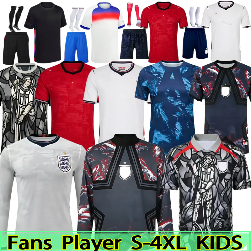 26 27 England football shirt Retro GASCOIGNE Soccer Jersey BELLINGHAM RASHFORD KANE SAKA RICE FODEN 2026 National Team Home White Away Tracksuit Men Kids Kit 34XL