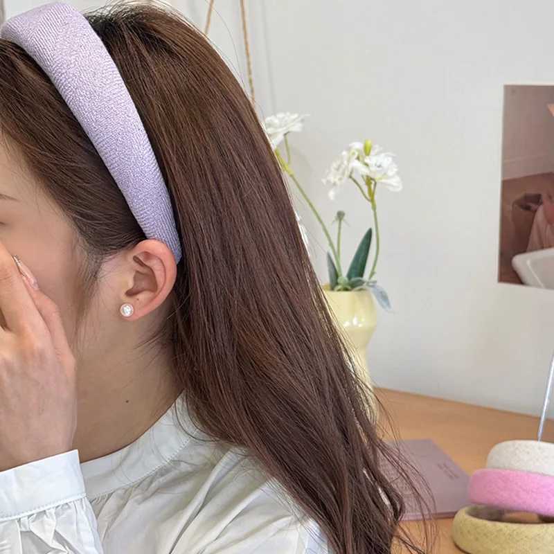 2025 Spring Summer Wide Headband Korean Volumizing Hair Band for High Crown Non-Slip Headwrap Elegant Daily Hair Accessories D260326