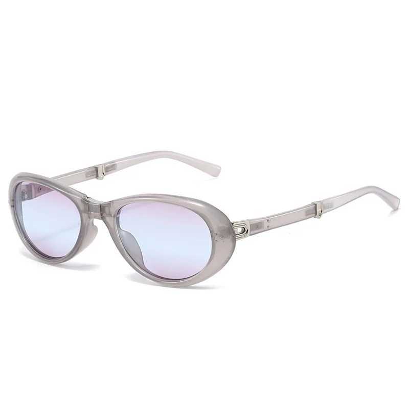 2025 Rivets Oval Sunglasses Women Brand Designer Foldable Easy Taking Female Shades UV400 D260326