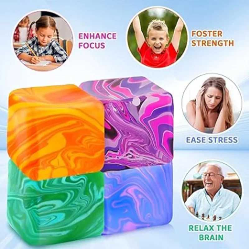Needoh Ripple Ice Cube Maltose Decompression Toy Ice Cube Fidget Toys Squeeze Toy Anti-stress Sensory Toy Pinch For Kids Adults Z260326