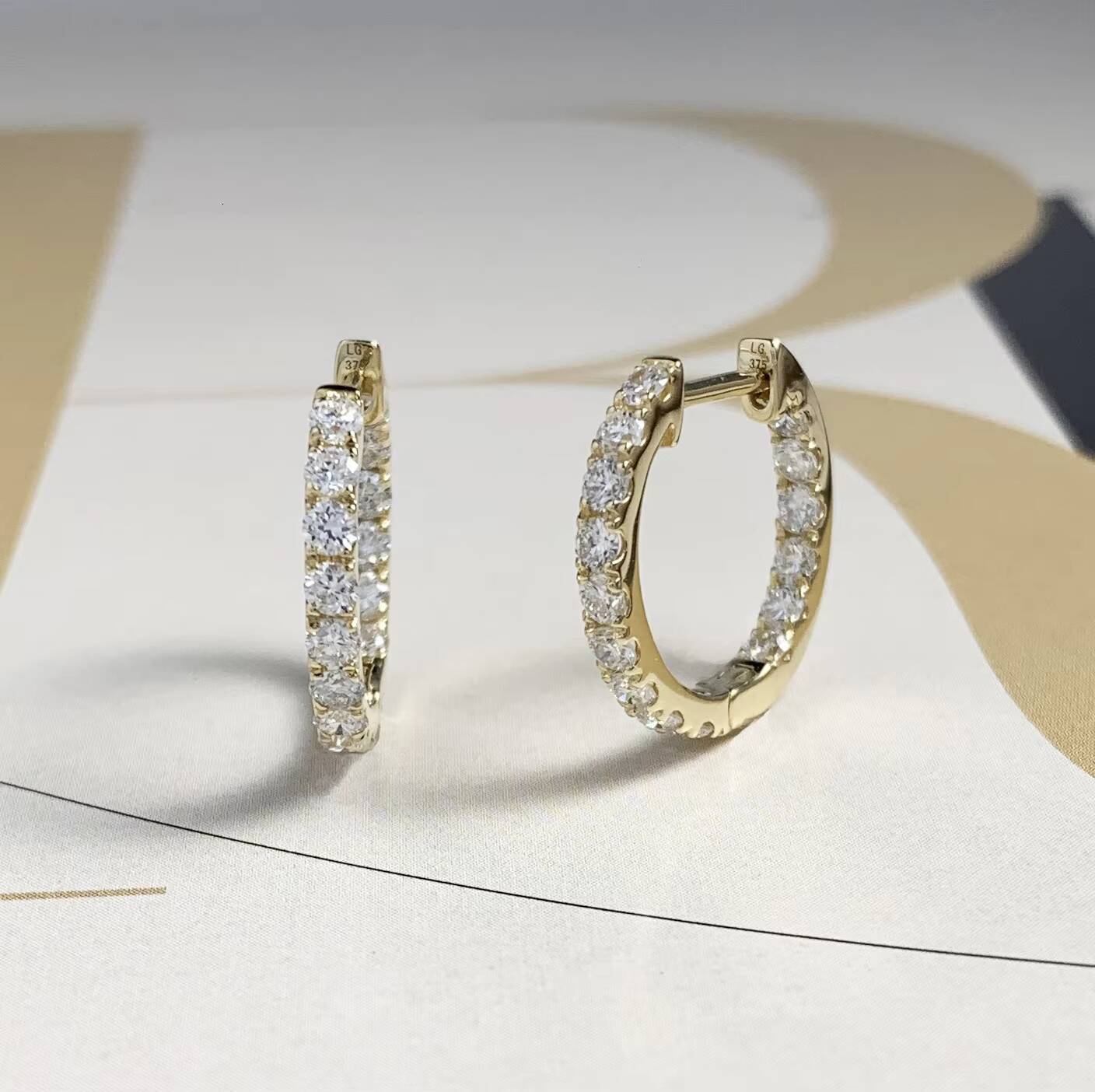 Factory Wholesale Earrings Lab Grown Diamond Stud White Black Hoop Clip Geometric Zircon Thin Rod Open Jewelry